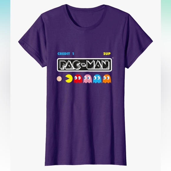Bandai Namco Entertainment Tops - NWT Officially Licensed Pac-Man Graphic Short Sleeve Tee 100% Cotton Sz Large